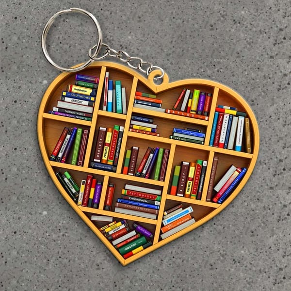 Book Lovers Ornament – 3D Heart Design, Artisan Craft