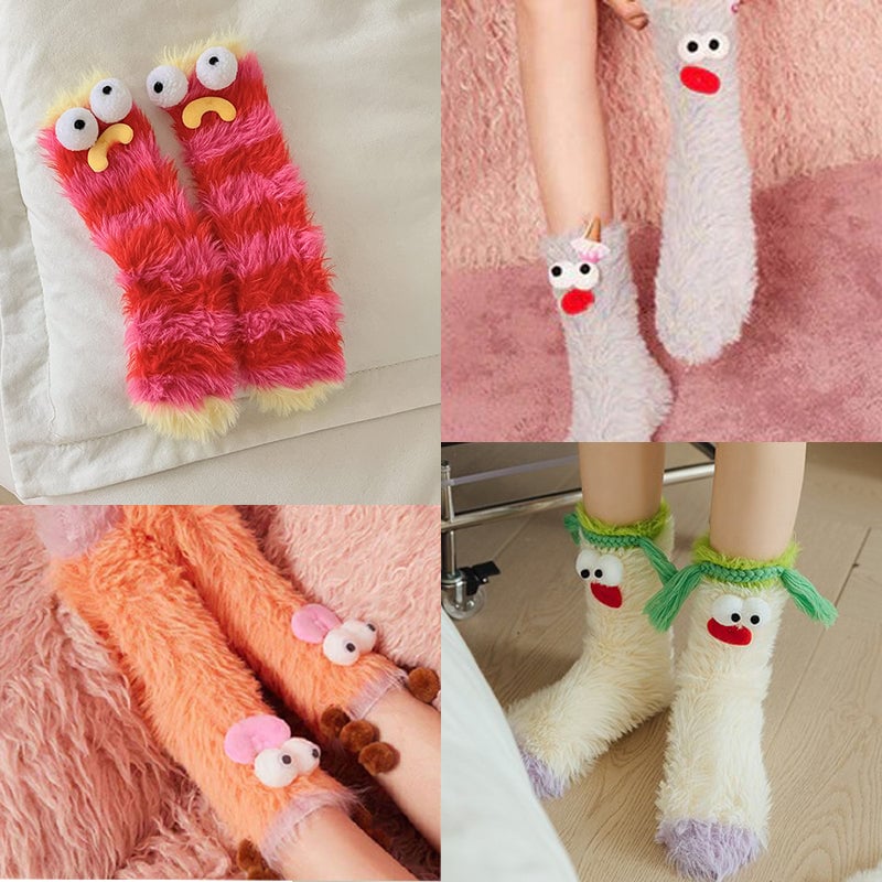 Coral Velvet 3D Quirky Socks – Ultra-Soft & Cozy
