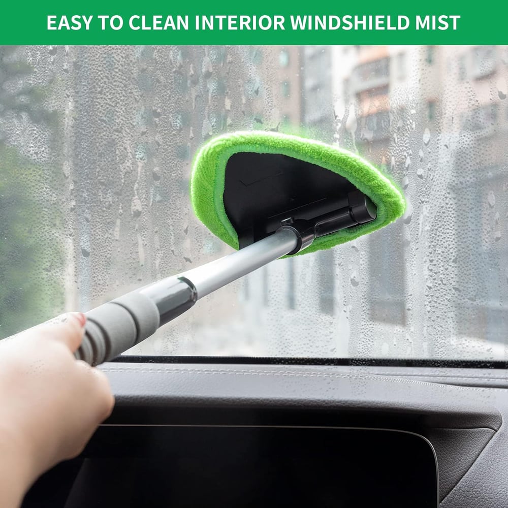 Microfiber Car Windshield Cleaning Tool – Extendable Handle for Easy Reach