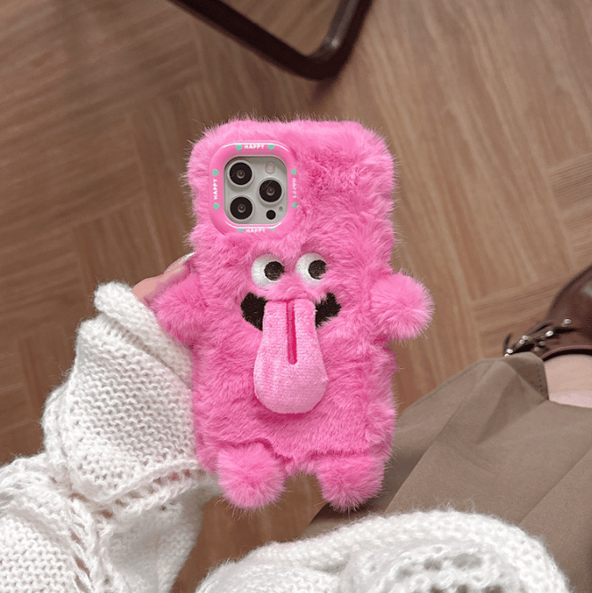 Funny Tongue Plush Phone Case – Soft, Protective & Unique