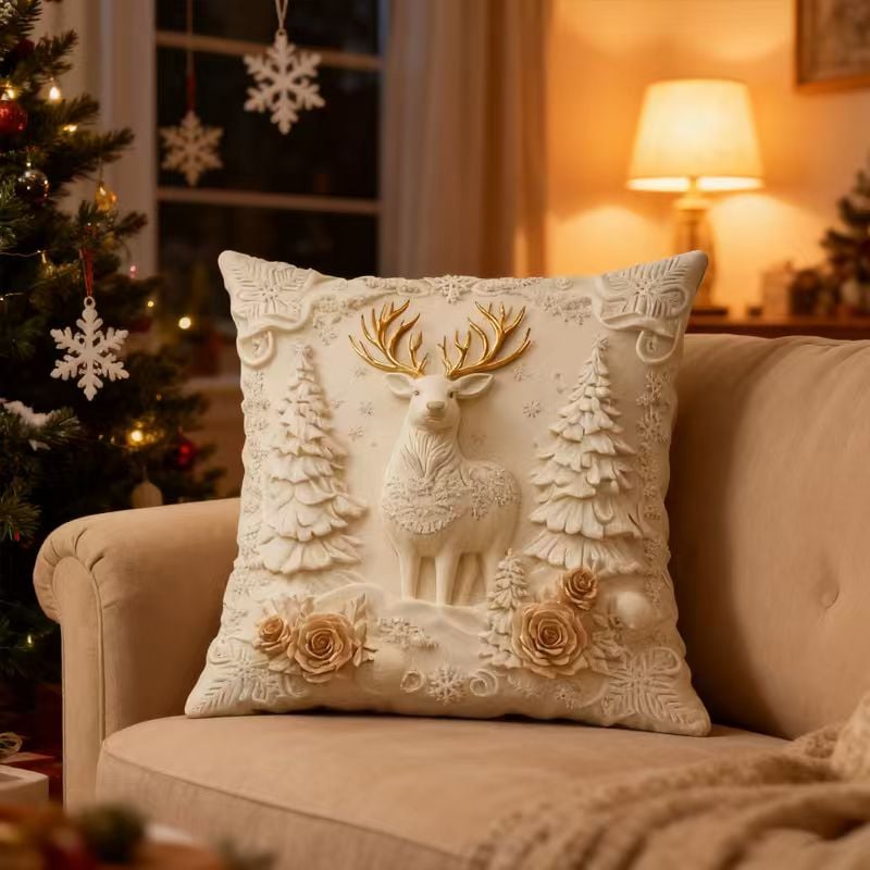 Luxury Christmas Pillow Cover – Premium, Washable & Wrinkle-Resistant