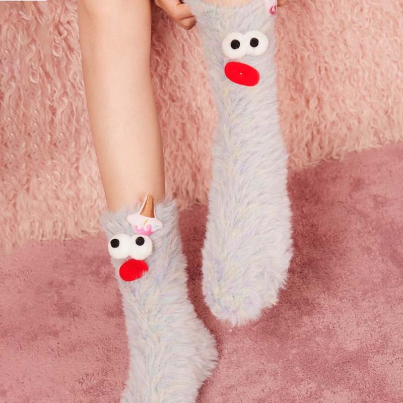 Coral Velvet 3D Quirky Socks – Ultra-Soft & Cozy