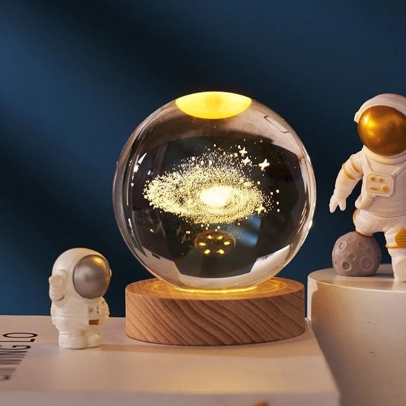 3D Planet Crystal Ball – Solar System Decorative Sphere