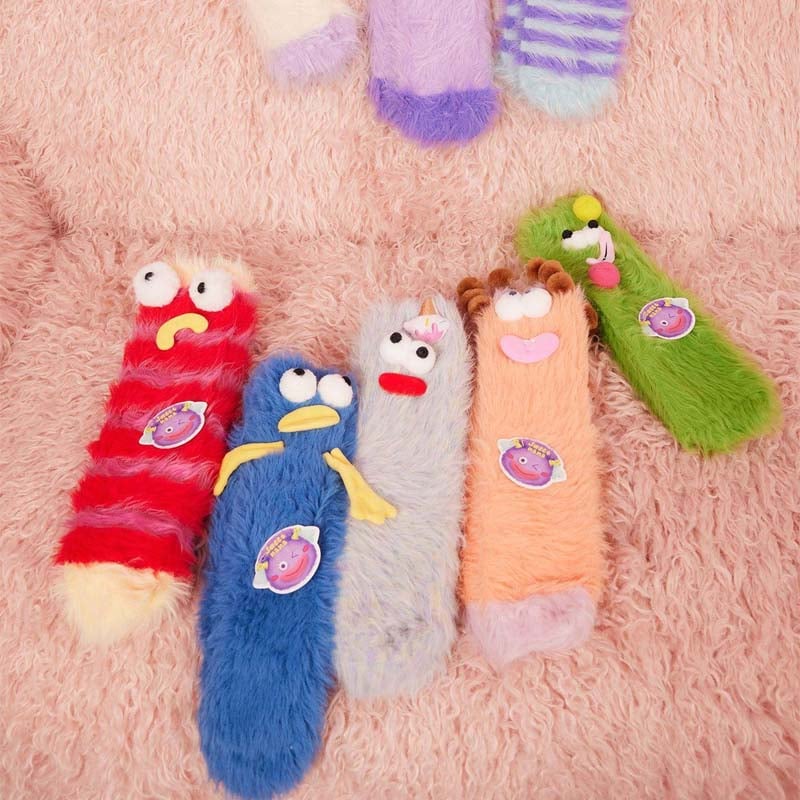 Coral Velvet 3D Quirky Socks – Ultra-Soft & Cozy