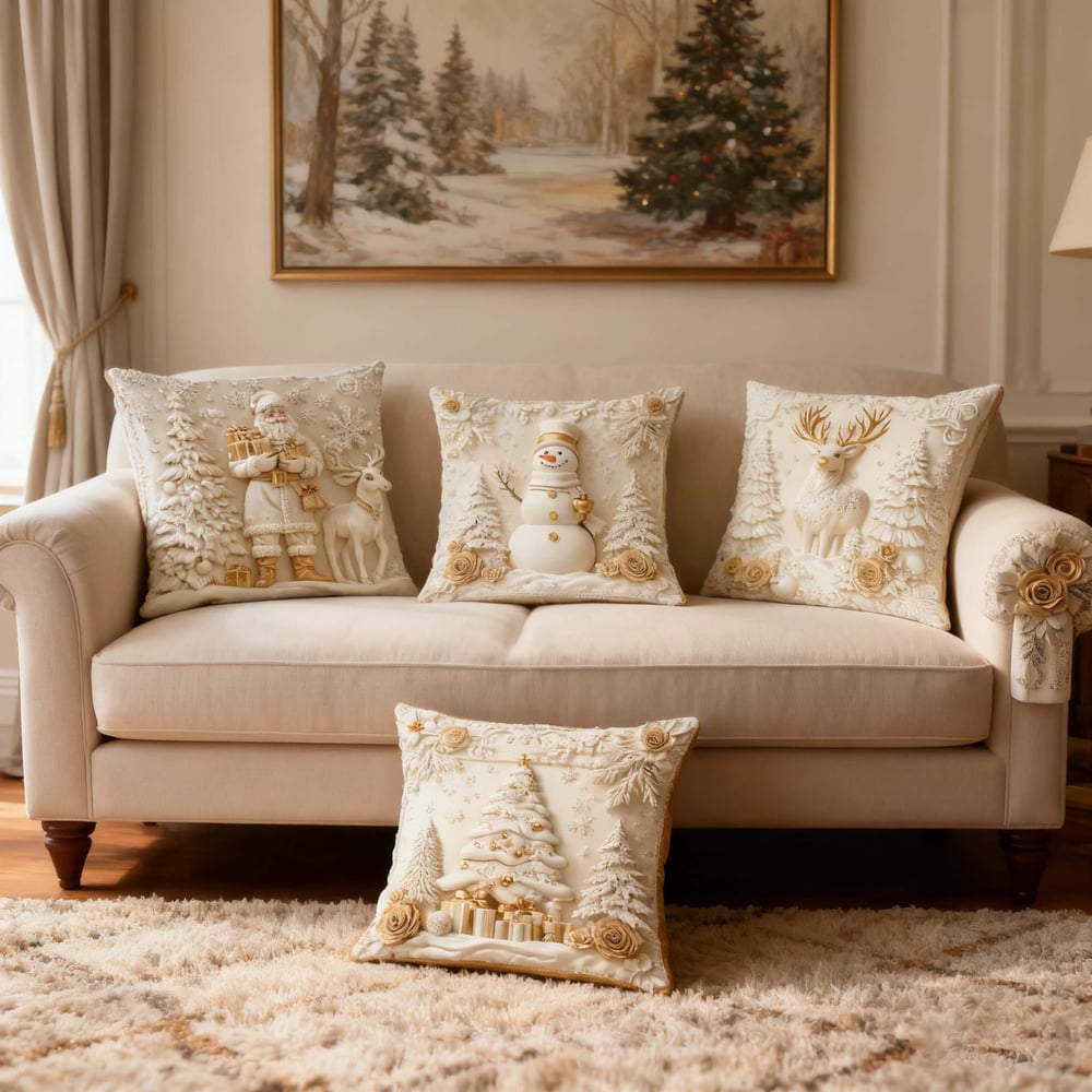 Luxury Christmas Pillow Cover – Premium, Washable & Wrinkle-Resistant