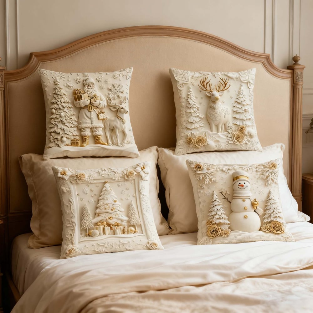 Luxury Christmas Pillow Cover – Premium, Washable & Wrinkle-Resistant