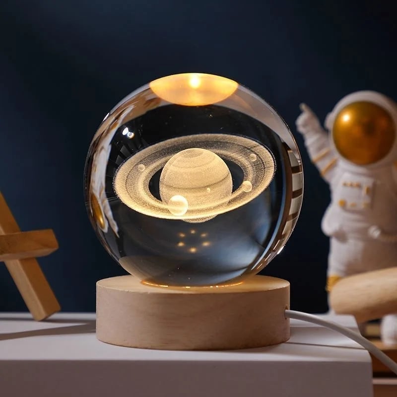 3D Planet Crystal Ball – Solar System Decorative Sphere