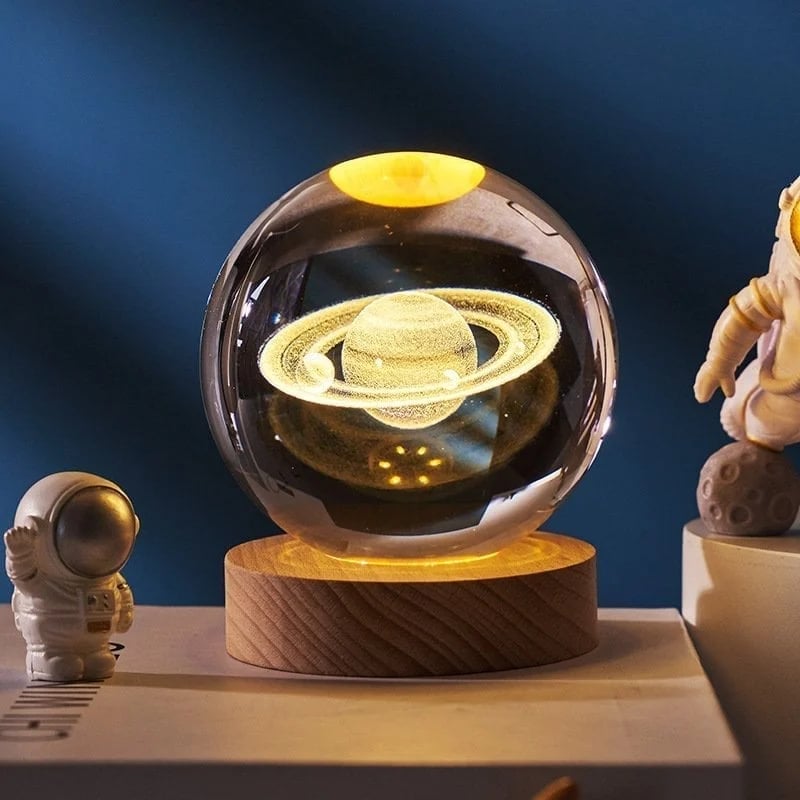 3D Planet Crystal Ball – Solar System Decorative Sphere