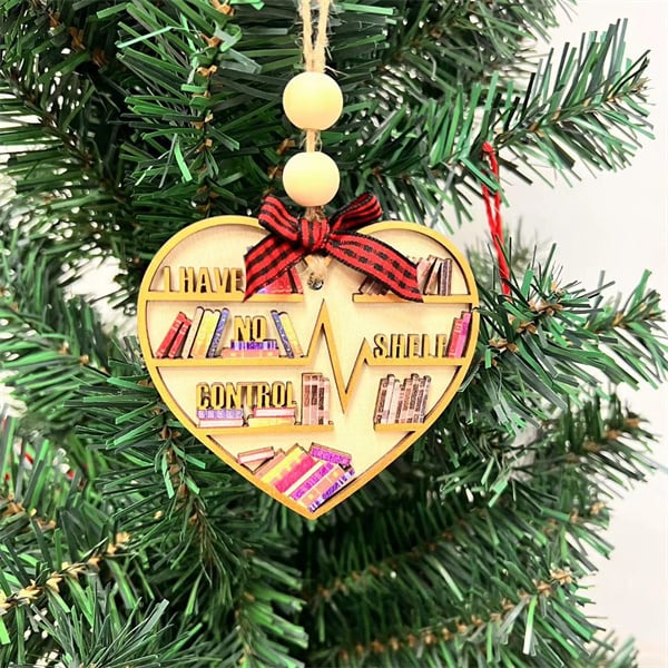 3D Book Lovers Handmade Heart Ornament – Premium Decorative Piece