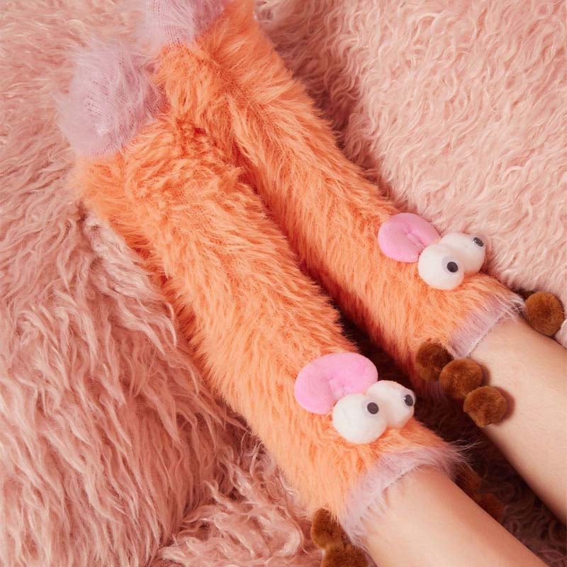 Coral Velvet 3D Quirky Socks – Ultra-Soft & Cozy
