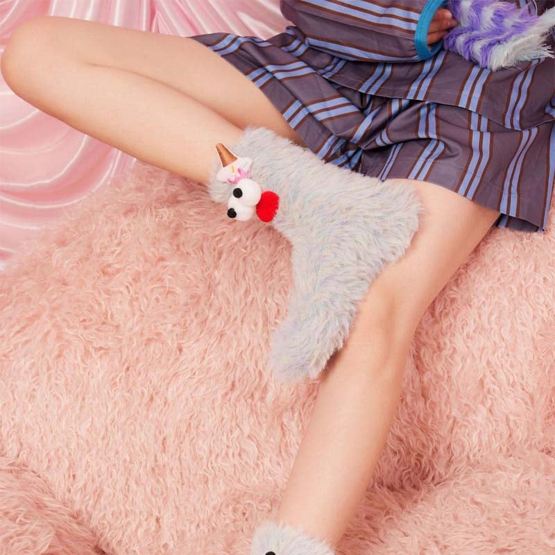 Coral Velvet 3D Quirky Socks – Ultra-Soft & Cozy