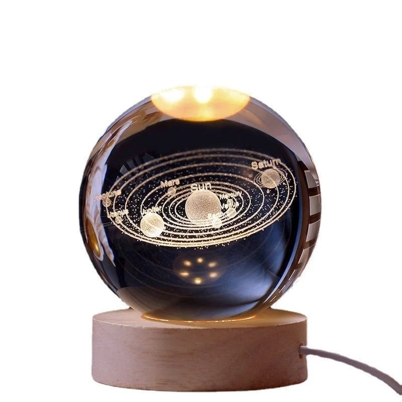 3D Planet Crystal Ball – Solar System Decorative Sphere