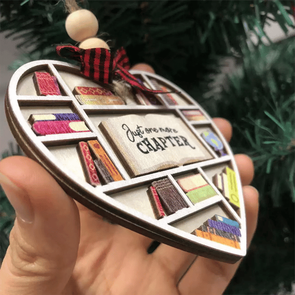 3D Book Lovers Handmade Heart Ornament – Premium Decorative Piece