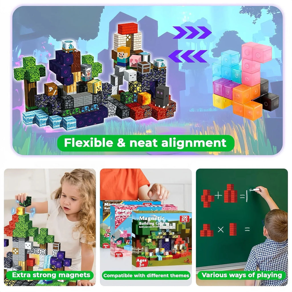 Sword Portal Minecraft Magnetic Building Blocks Set – 150+ PCS Creative Kit
