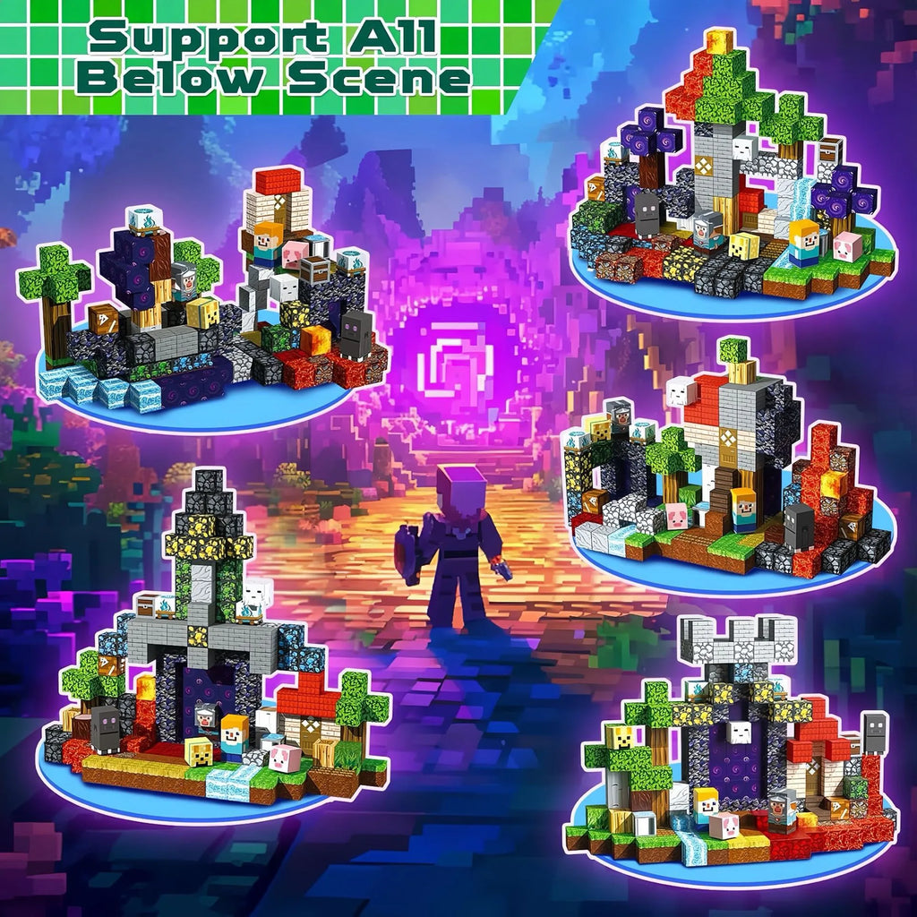 Sword Portal Minecraft Magnetic Building Blocks Set – 150+ PCS Creative Kit